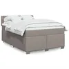 Image de vidaXL Sommier à lattes de lit avec matelas Taupe 140x200 cm Tissu