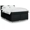 Image de vidaXL Sommier à lattes de lit avec matelas Noir 160x200 cm Tissu