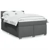 Image de vidaXL Sommier à lattes de lit avec matelas Gris foncé 160x200cm Tissu