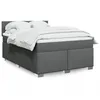 Image de vidaXL Sommier Ã  lattes de lit avec matelas Gris foncÃ© 160x200cm Tissu
