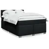 Image de vidaXL Sommier à lattes de lit avec matelas Noir 160x200 cm Tissu