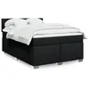 Image de vidaXL Sommier Ã  lattes de lit avec matelas Noir 160x200 cm Tissu