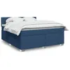Image de vidaXL Sommier à lattes de lit avec matelas Bleu 180x200 cm Tissu