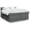 Image de vidaXL Sommier à lattes de lit avec matelas Gris foncé 180x200cm Tissu