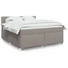Image de vidaXL Sommier à lattes de lit avec matelas Taupe 180x200 cm Tissu