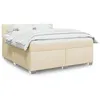 Image de vidaXL Sommier à lattes de lit avec matelas Crème 180x200 cm Tissu