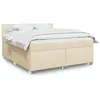 Image de vidaXL Sommier Ã  lattes de lit avec matelas CrÃ¨me 180x200 cm Tissu