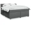 Image de vidaXL Sommier à lattes de lit avec matelas Gris foncé 180x200cm Tissu