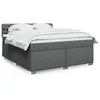 Image de vidaXL Sommier Ã  lattes de lit avec matelas Gris foncÃ© 180x200cm Tissu