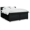 Image de vidaXL Sommier à lattes de lit avec matelas Noir 180x200 cm Tissu