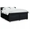 Image de vidaXL Sommier Ã  lattes de lit avec matelas Noir 180x200 cm Tissu