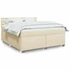 Image de vidaXL Sommier à lattes de lit avec matelas Crème 180x200 cm Tissu