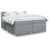 Image de vidaXL Sommier à lattes de lit avec matelas Gris clair 200x200cm Tissu