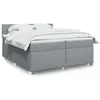 Image de vidaXL Sommier Ã  lattes de lit avec matelas Gris clair 200x200cm Tissu