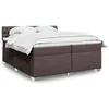Image de vidaXL Sommier à lattes de lit avec matelas Marron foncé 200x200 cm