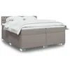 Image de vidaXL Sommier à lattes de lit avec matelas Taupe 200x200 cm Tissu