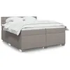 Image de vidaXL Sommier à lattes de lit avec matelas Taupe 200x200 cm Tissu