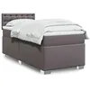 Image de vidaXL Sommier Ã  lattes de lit avec matelas Gris 80x200 cm Similicuir