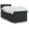 Image de vidaXL Sommier Ã  lattes de lit avec matelas Noir 90x200 cm Similicuir