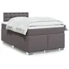 Image de vidaXL Sommier Ã  lattes de lit avec matelas Gris 120x200 cm Similicuir