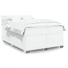 Image de vidaXL Sommier Ã  lattes de lit avec matelas Blanc 140x200cm Similicuir