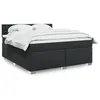 Image de vidaXL Sommier à lattes de lit avec matelas Noir 180x200 cm Similicuir