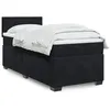 Image de vidaXL Sommier à lattes de lit avec matelas Noir 90x190 cm Velours