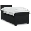 Image de vidaXL Sommier Ã  lattes de lit avec matelas Noir 90x190 cm Velours