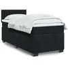 Image de vidaXL Sommier à lattes de lit avec matelas Noir 90x190 cm Velours