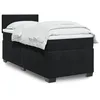 Image de vidaXL Sommier Ã  lattes de lit avec matelas Noir 90x190 cm Velours