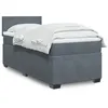 Image de vidaXL Sommier à lattes de lit et matelas Gris foncé 90x200 cm Velours