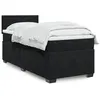 Image de vidaXL Sommier à lattes de lit avec matelas Noir 90x200 cm Velours