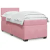 Image de vidaXL Sommier à lattes de lit avec matelas Rose 90x200 cm Velours
