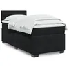 Image de vidaXL Sommier à lattes de lit avec matelas Noir 100x200 cm Velours
