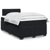 Image de vidaXL Sommier à lattes de lit avec matelas noir 120x190 cm velours