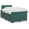 Image de vidaXL Sommier à lattes de lit et matelas Vert foncé 120x200cm Velours