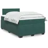 Image de vidaXL Sommier à lattes de lit et matelas Vert foncé 120x200cm Velours