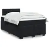 Image de vidaXL Sommier à lattes de lit avec matelas Noir 120x200 cm Velours