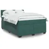 Image de vidaXL Sommier à lattes de lit et matelas Vert foncé 140x190cm Velours