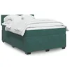 Image de vidaXL Sommier à lattes de lit et matelas Vert foncé 140x190cm Velours