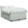 Image de vidaXL Sommier à lattes de lit et matelas Gris clair 140x200cm Velours