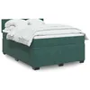 Image de vidaXL Sommier à lattes de lit et matelas Vert foncé 160x200cm Velours