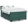 Image de vidaXL Sommier Ã  lattes de lit et matelas Vert foncÃ© 160x200cm Velours