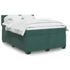 Image de vidaXL Sommier à lattes de lit et matelas Vert foncé 160x200cm Velours