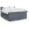 Image de vidaXL Sommier à lattes de lit et matelas Gris foncé 200x200cm Velours