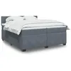 Image de vidaXL Sommier Ã  lattes de lit et matelas Gris foncÃ© 200x200cm Velours