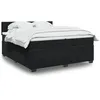 Image de vidaXL vidaXL Sommier à lattes de lit et matelas Noir 200x200 cm Velours