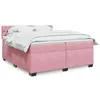 Image de vidaXL Sommier Ã  lattes de lit avec matelas Rose 200x200 cm Velours