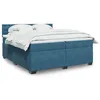 Image de vidaXL Sommier à lattes de lit et matelas Bleu 200x200 cm velours