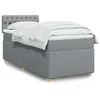 Image de vidaXL Sommier à lattes de lit avec matelas gris clair 80x200 cm tissu
